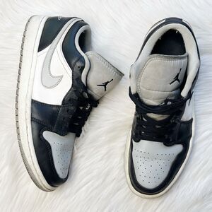 Nike Jordan 1 Low Shadow Toe Sneakers Black & Grey Size 8
